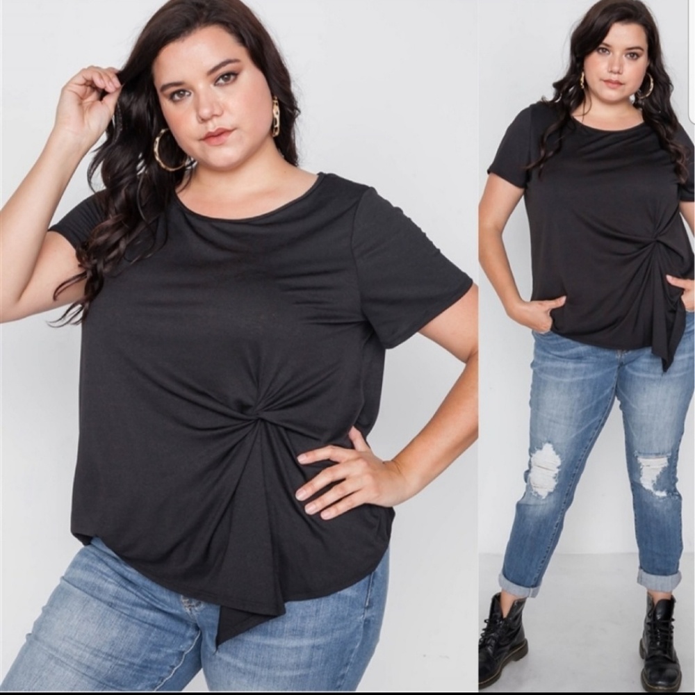 PLUS Size Faux Knot Blouse